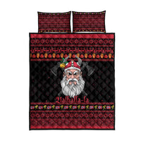 Norway Christmas Quilt Bed Set Valhalla La La Viking Santa - Wonder Print Shop