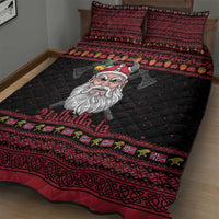 Norway Christmas Quilt Bed Set Valhalla La La Viking Santa - Wonder Print Shop