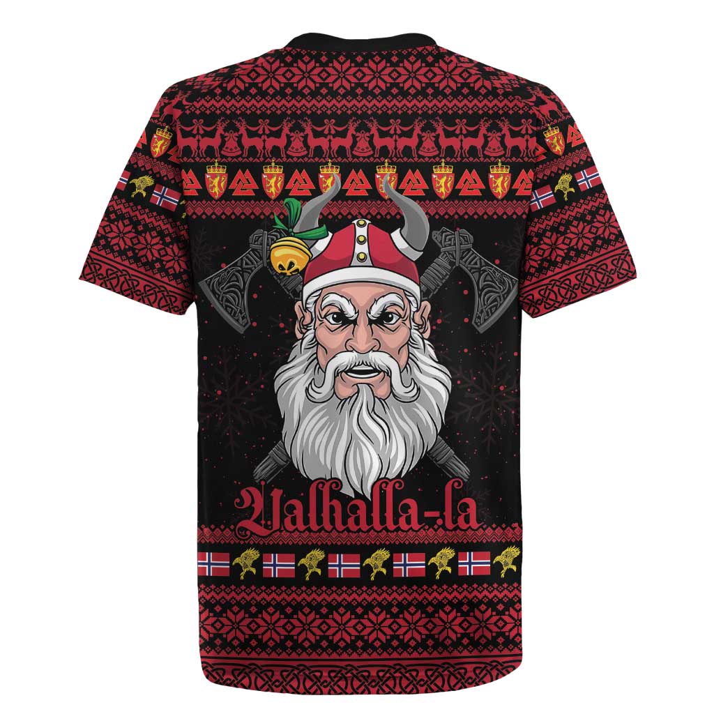 Norway Christmas Rugby Jersey Valhalla La La Viking Santa - Wonder Print Shop