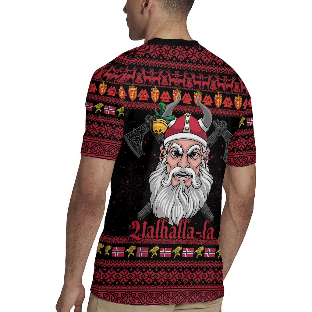 Norway Christmas Rugby Jersey Valhalla La La Viking Santa - Wonder Print Shop