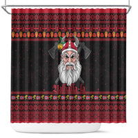 Norway Christmas Shower Curtain Valhalla La La Viking Santa - Wonder Print Shop