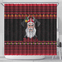 Norway Christmas Shower Curtain Valhalla La La Viking Santa - Wonder Print Shop