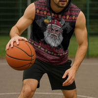 Norway Christmas Sleeveless Hoodie Valhalla La La Viking Santa - Wonder Print Shop