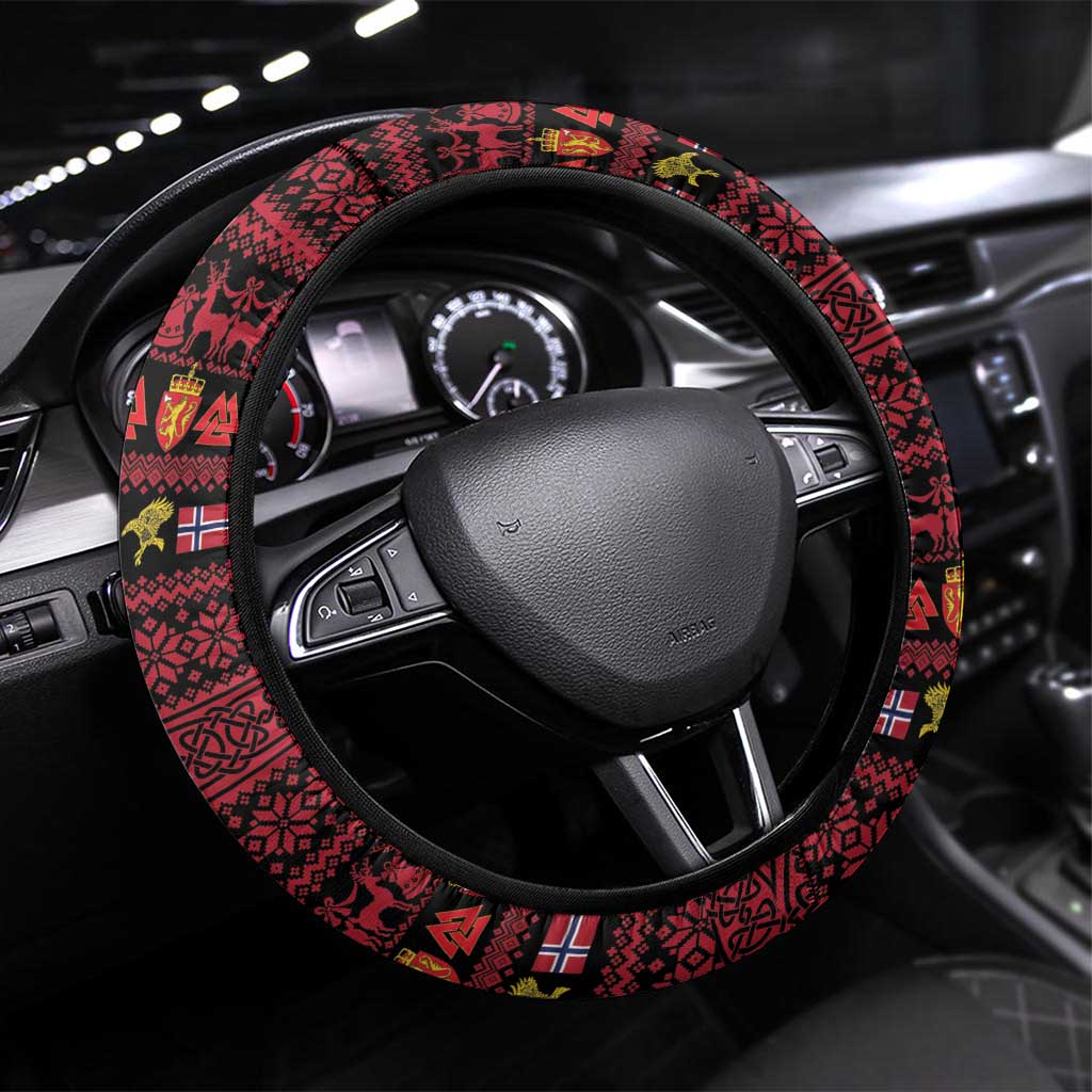 Norway Christmas Steering Wheel Cover Valhalla La La Viking Santa - Wonder Print Shop