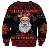 Norway Christmas Sweatshirt Valhalla La La Viking Santa - Wonder Print Shop