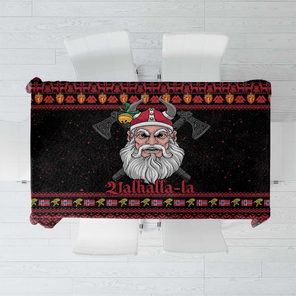 Norway Christmas Tablecloth Valhalla La La Viking Santa - Wonder Print Shop