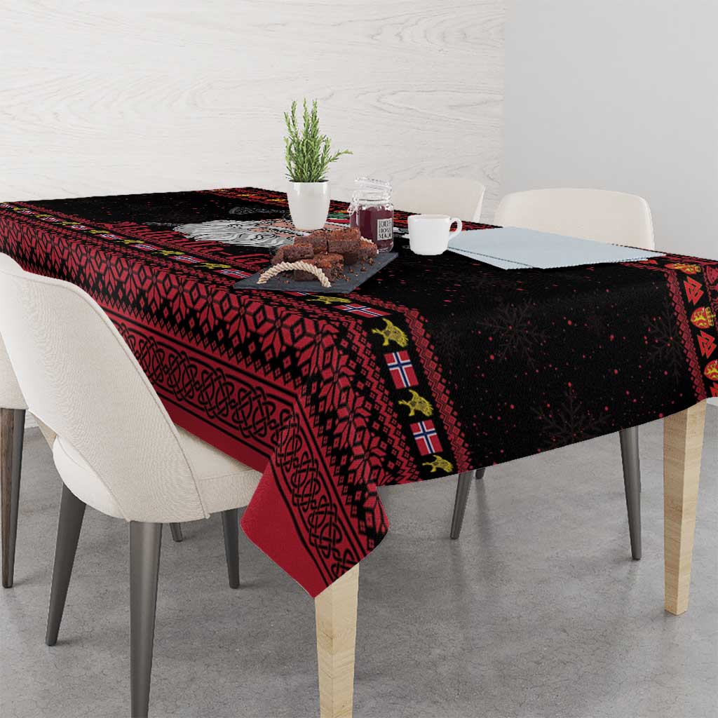 Norway Christmas Tablecloth Valhalla La La Viking Santa - Wonder Print Shop