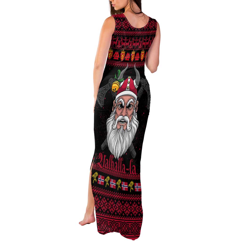 Norway Christmas Tank Maxi Dress Valhalla La La Viking Santa - Wonder Print Shop