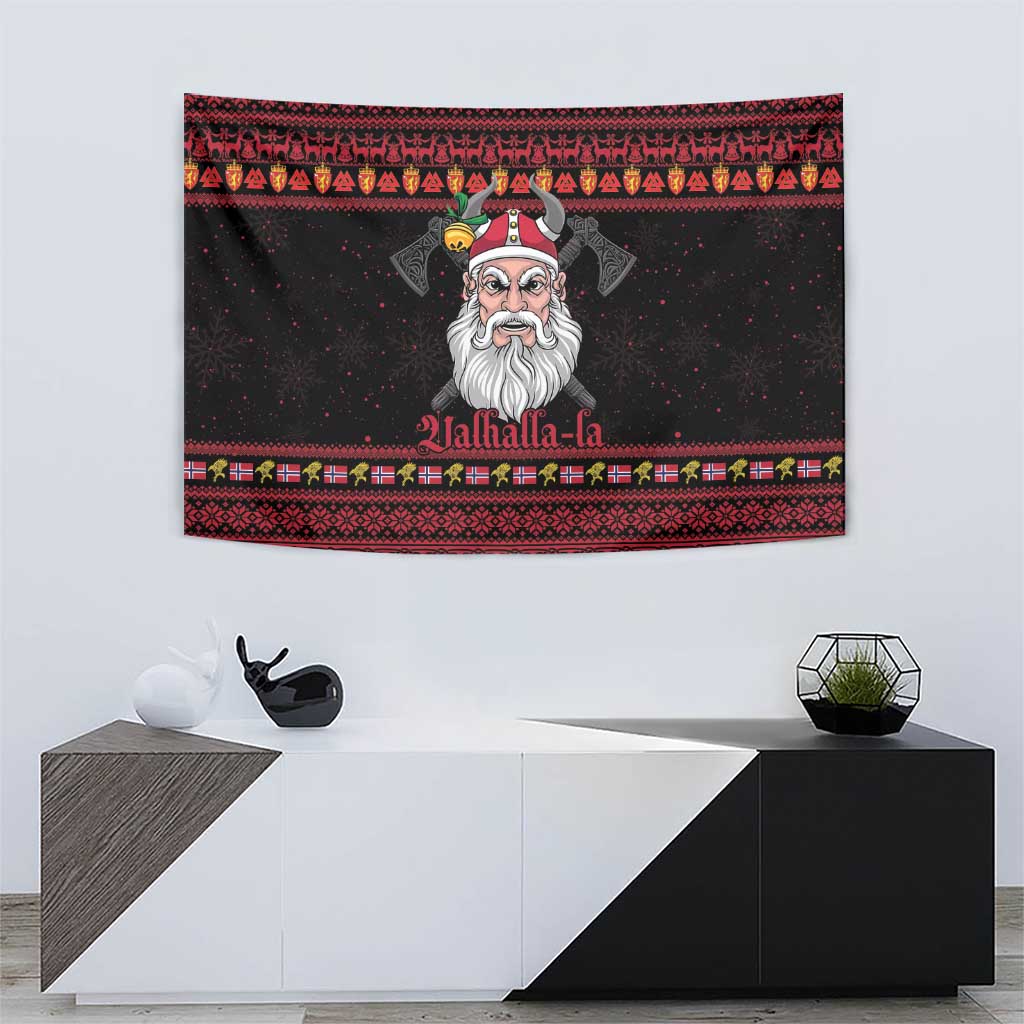 Norway Christmas Tapestry Valhalla La La Viking Santa - Wonder Print Shop