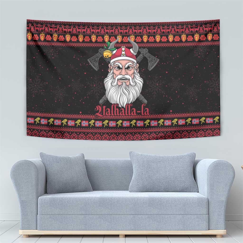 Norway Christmas Tapestry Valhalla La La Viking Santa - Wonder Print Shop