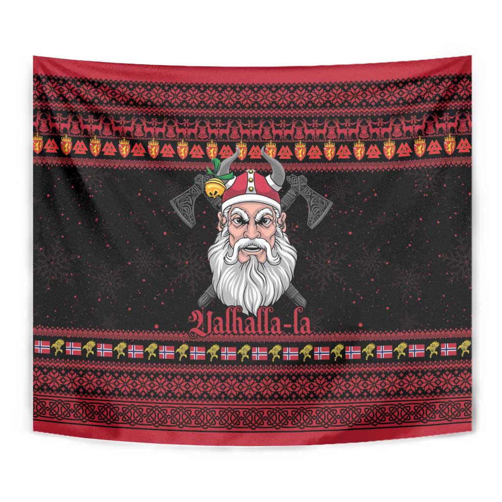 Norway Christmas Tapestry Valhalla La La Viking Santa - Wonder Print Shop