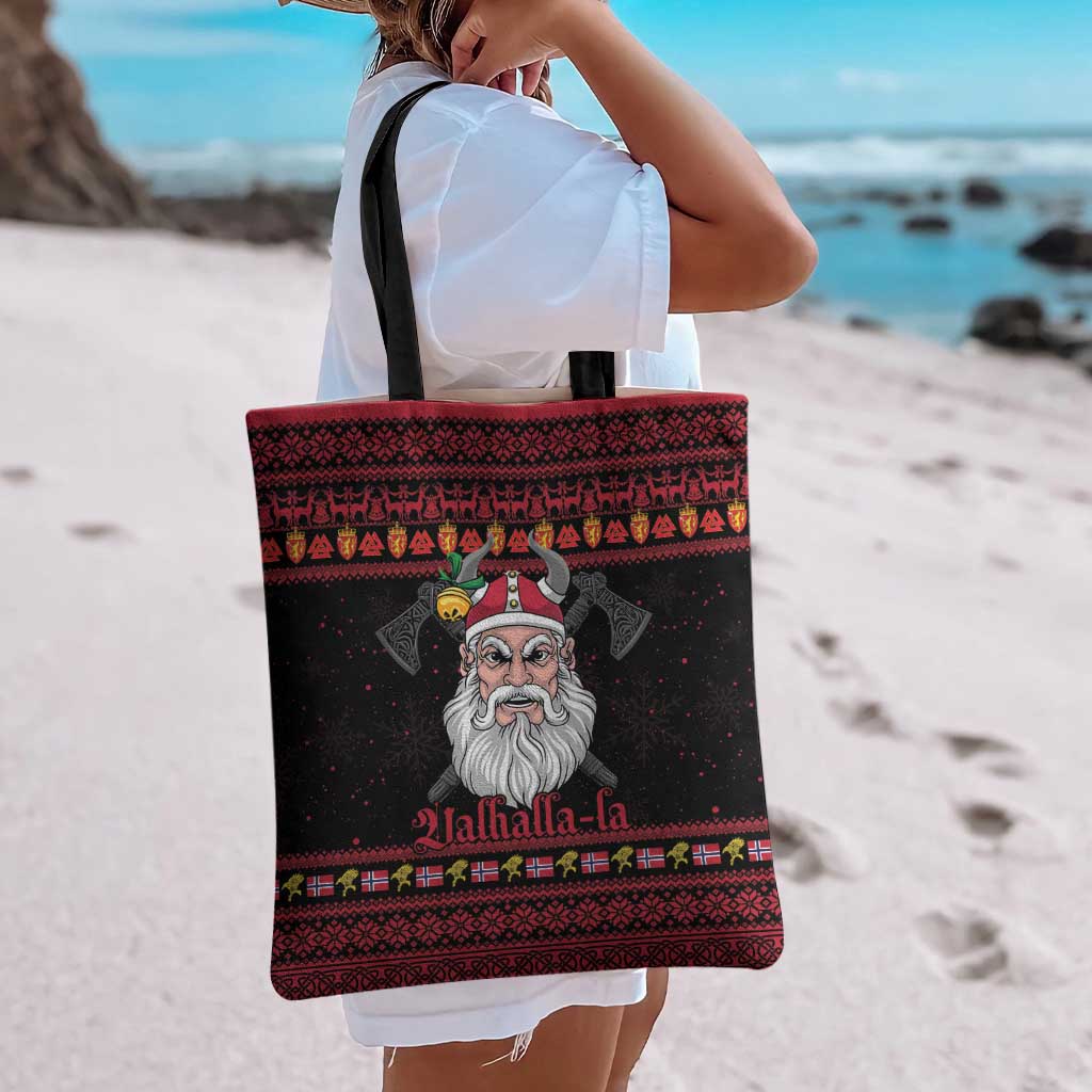 Norway Christmas Tote Bag Valhalla La La Viking Santa - Wonder Print Shop