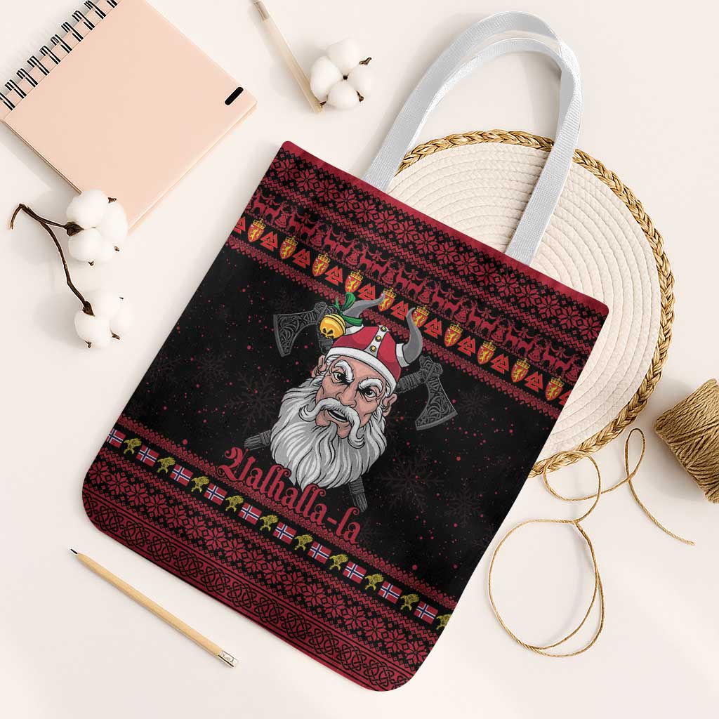 Norway Christmas Tote Bag Valhalla La La Viking Santa - Wonder Print Shop