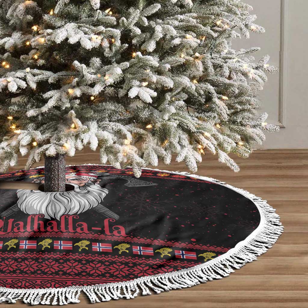 Norway Christmas Tree Skirt Valhalla La La Viking Santa - Wonder Print Shop