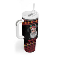 Norway Christmas Tumbler With Handle Valhalla La La Viking Santa - Wonder Print Shop