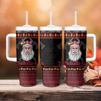 Norway Christmas Tumbler With Handle Valhalla La La Viking Santa - Wonder Print Shop