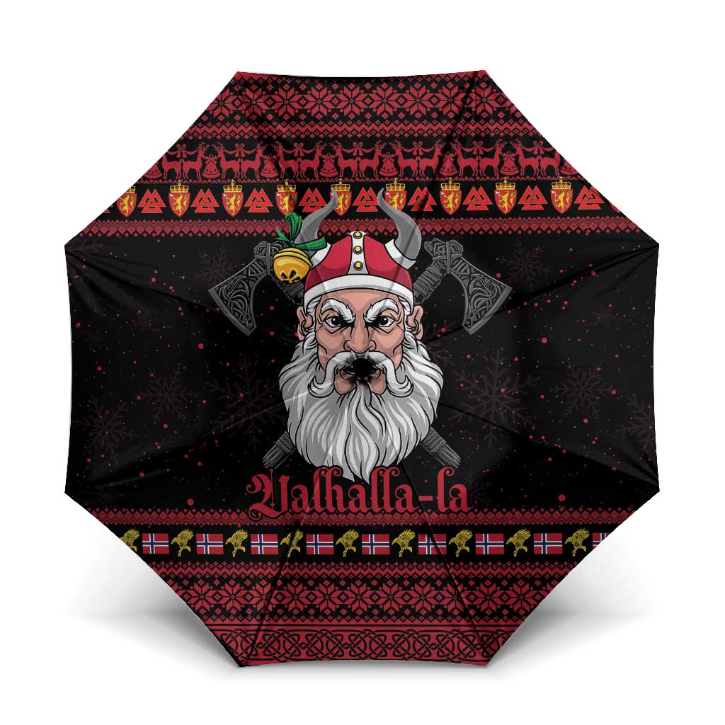 Norway Christmas Umbrella Valhalla La La Viking Santa - Wonder Print Shop