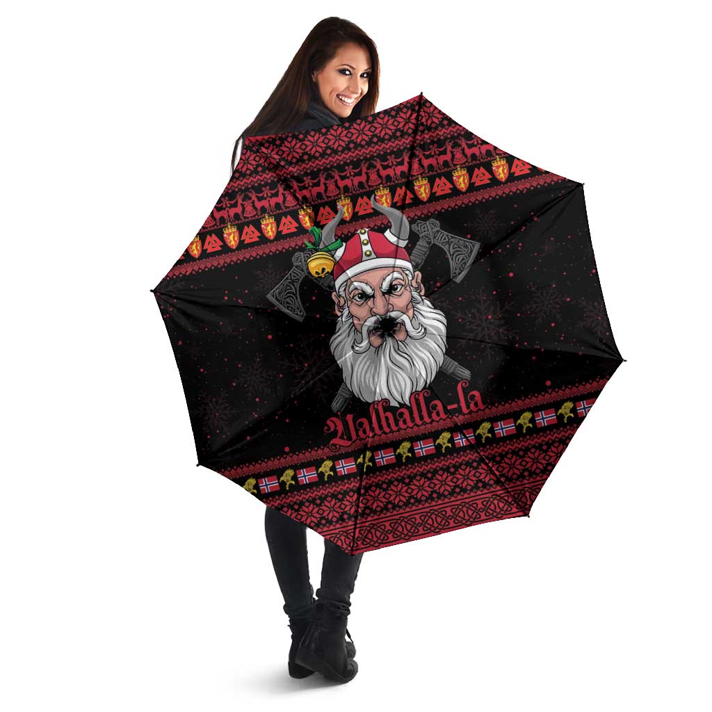 Norway Christmas Umbrella Valhalla La La Viking Santa - Wonder Print Shop