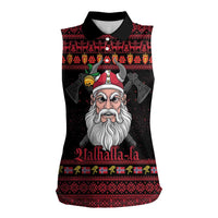 Norway Christmas Women Sleeveless Polo Shirt Valhalla La La Viking Santa - Wonder Print Shop