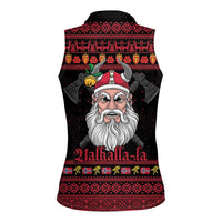 Norway Christmas Women Sleeveless Polo Shirt Valhalla La La Viking Santa - Wonder Print Shop