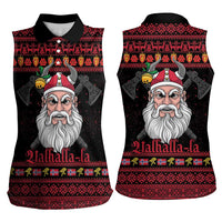 Norway Christmas Women Sleeveless Polo Shirt Valhalla La La Viking Santa - Wonder Print Shop
