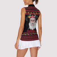 Norway Christmas Women Sleeveless Polo Shirt Valhalla La La Viking Santa - Wonder Print Shop