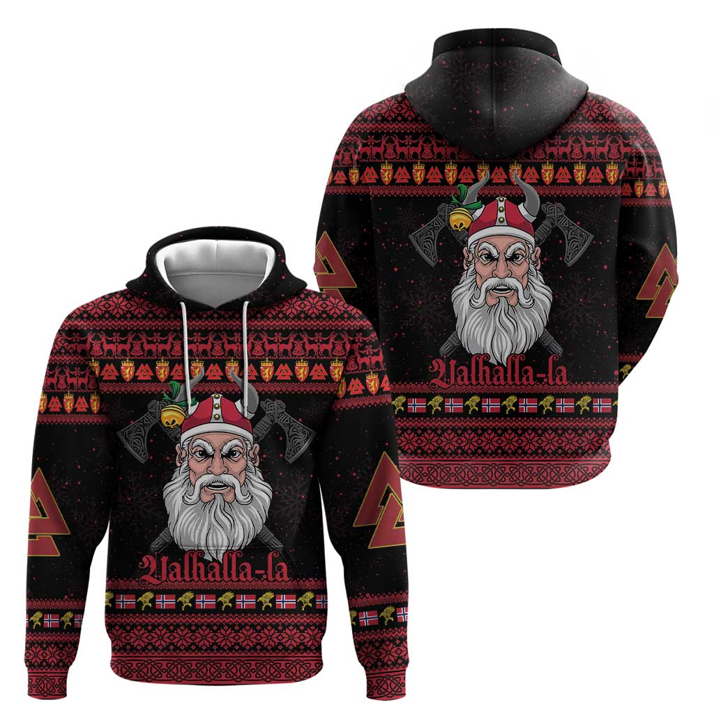Norway Christmas Zip Hoodie Valhalla La La Viking Santa - Wonder Print Shop