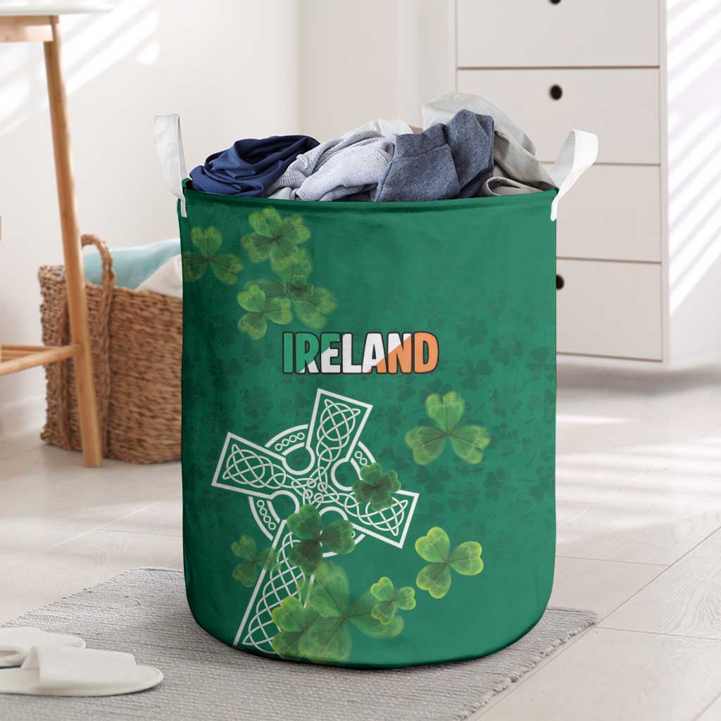 Ireland Cross Celtic Laundry Basket Irish Pride Shamrock - Wonder Print Shop