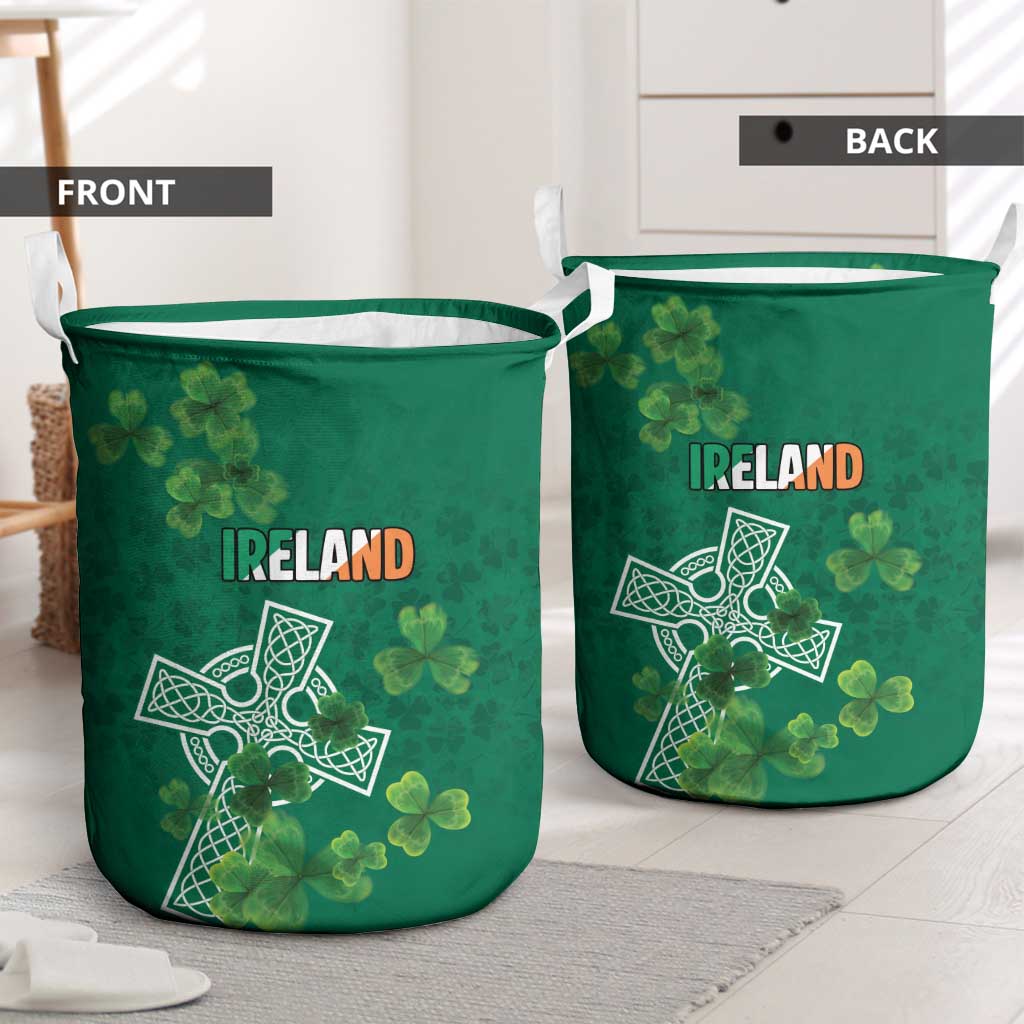 Ireland Cross Celtic Laundry Basket Irish Pride Shamrock - Wonder Print Shop
