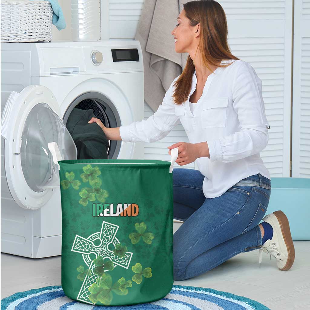 Ireland Cross Celtic Laundry Basket Irish Pride Shamrock - Wonder Print Shop