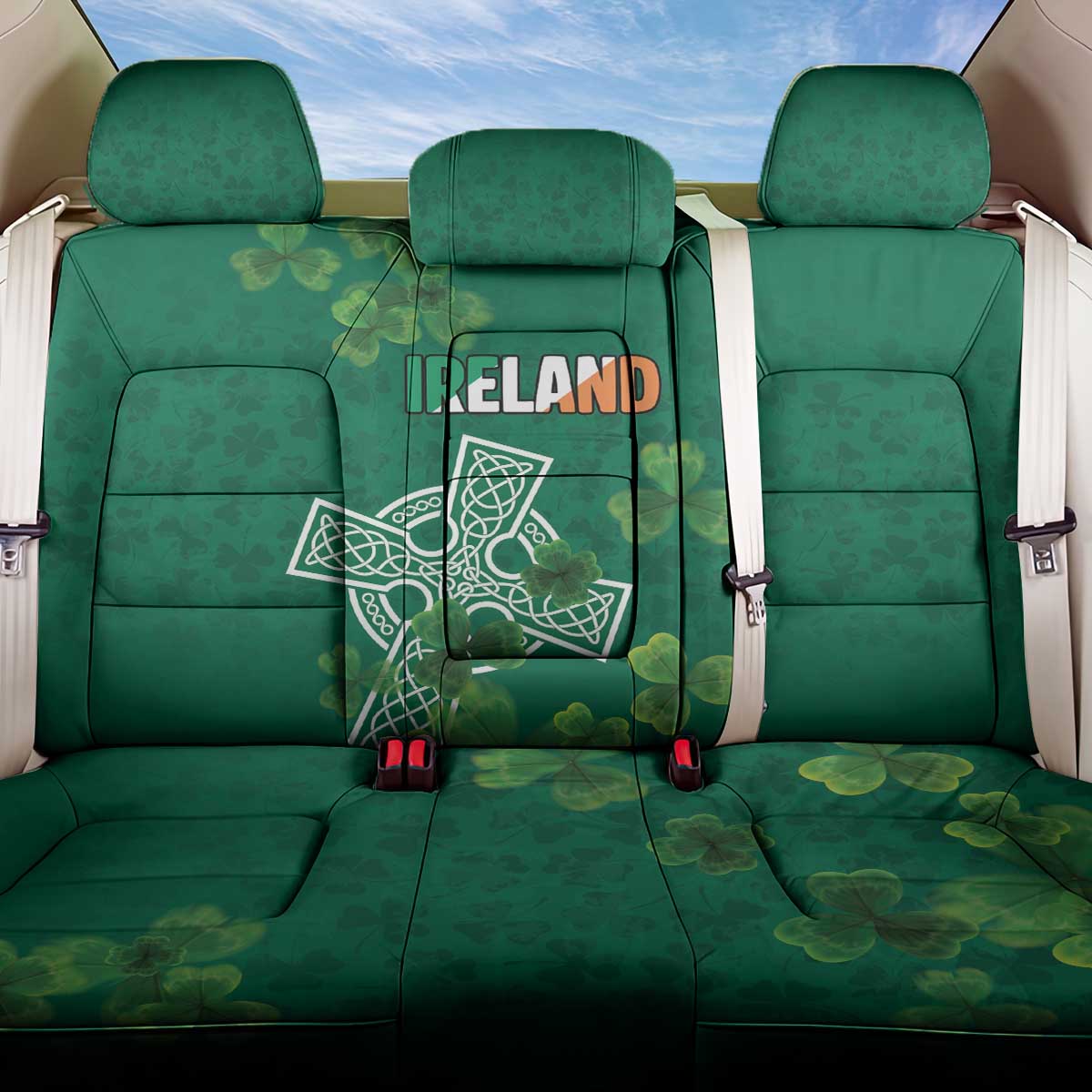 Ireland Cross Celtic Back Car Seat Cover Irish Pride Shamrock - Wonder Print Shop