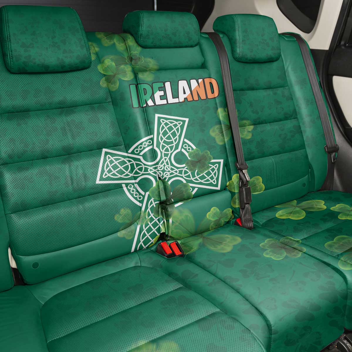 Ireland Cross Celtic Back Car Seat Cover Irish Pride Shamrock - Wonder Print Shop