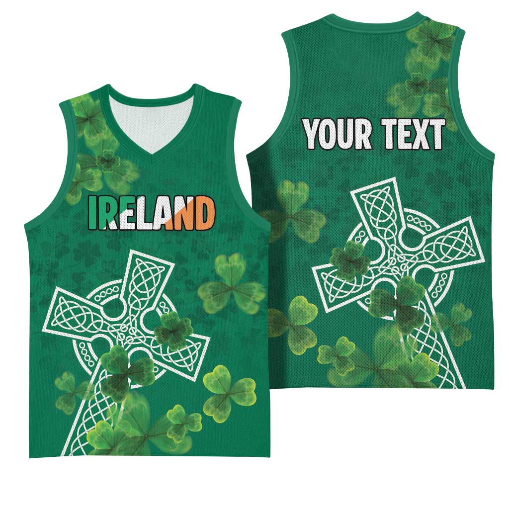 Ireland Cross Celtic Personalized Basketball Jersey Irish Pride Shamrock - Wonder Print Shop