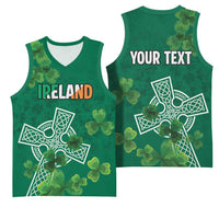 Ireland Cross Celtic Personalized Basketball Jersey Irish Pride Shamrock - Wonder Print Shop