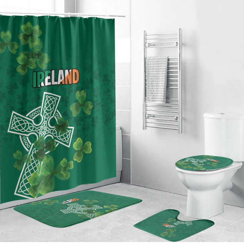 Ireland Cross Celtic Bathroom Set Irish Pride Shamrock - Wonder Print Shop