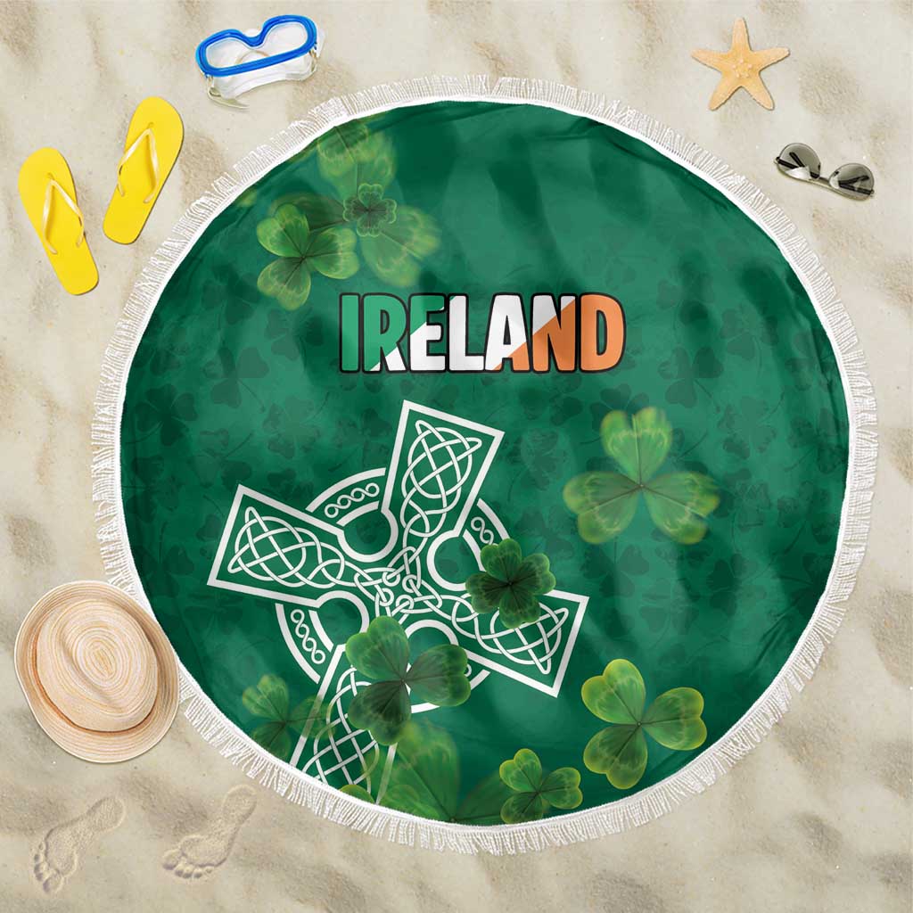 Ireland Cross Celtic Beach Blanket Irish Pride Shamrock - Wonder Print Shop