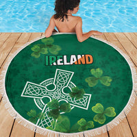 Ireland Cross Celtic Beach Blanket Irish Pride Shamrock - Wonder Print Shop