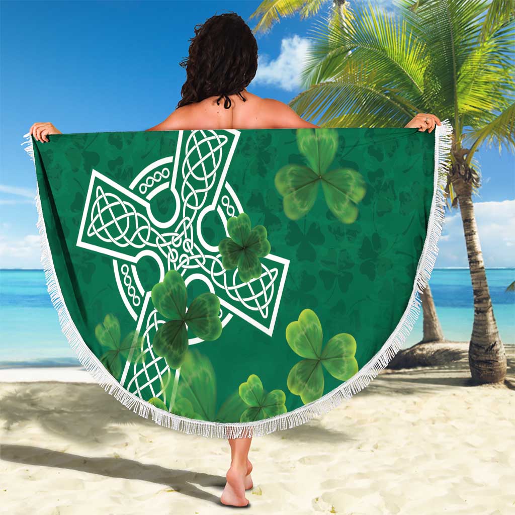 Ireland Cross Celtic Beach Blanket Irish Pride Shamrock - Wonder Print Shop