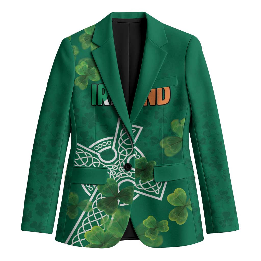 Ireland Cross Celtic Personalized Blazer Irish Pride Shamrock - Wonder Print Shop