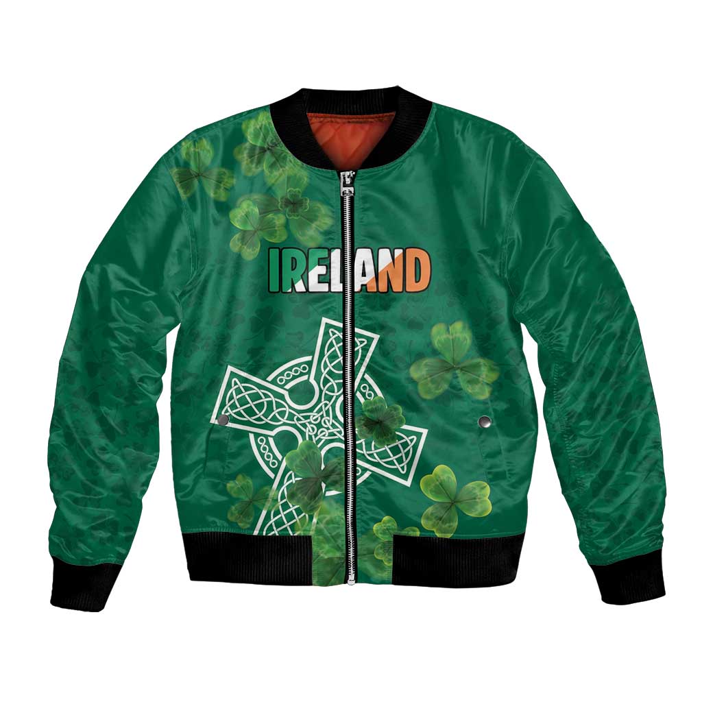 Ireland Cross Celtic Personalized Bomber Jacket Irish Pride Shamrock - Wonder Print Shop