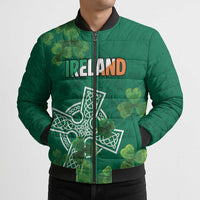 Ireland Cross Celtic Personalized Bomber Puffer Jacket Irish Pride Shamrock - Wonder Print Shop