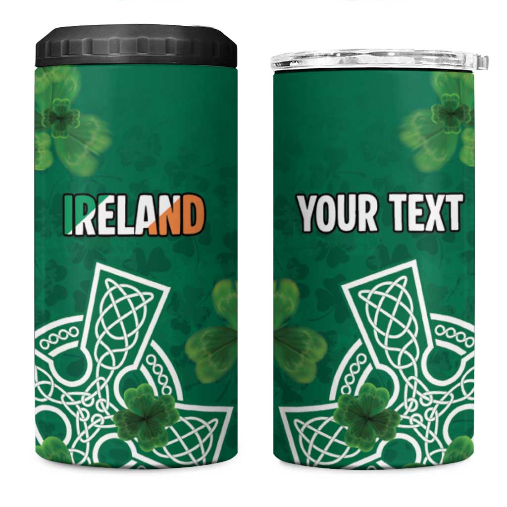 Ireland Cross Celtic Personalized 4 in 1 Can Cooler Tumbler Irish Pride Shamrock - Wonder Print Shop