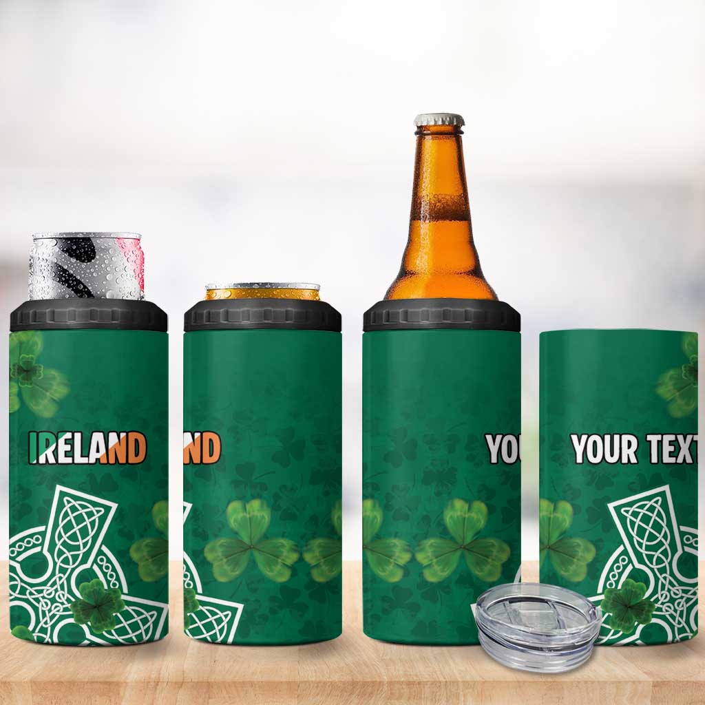 Ireland Cross Celtic Personalized 4 in 1 Can Cooler Tumbler Irish Pride Shamrock - Wonder Print Shop