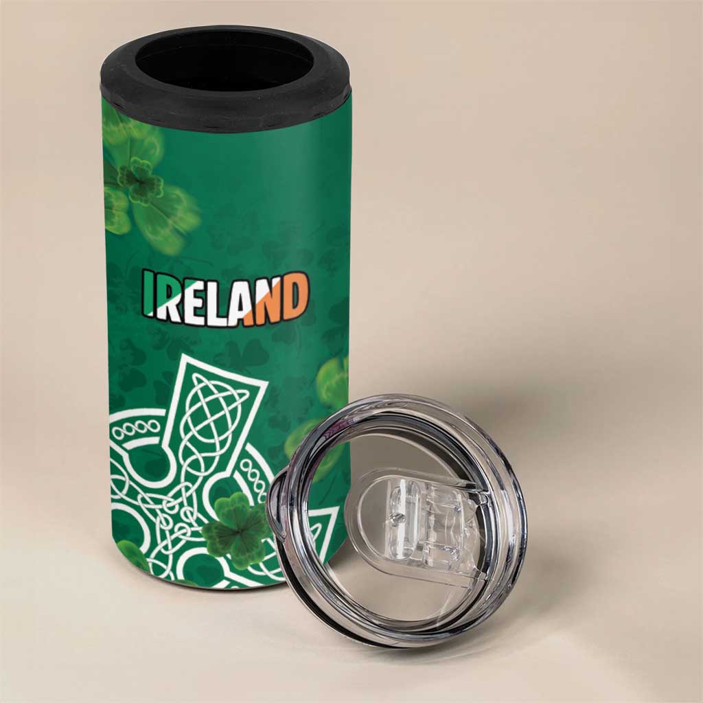 Ireland Cross Celtic Personalized 4 in 1 Can Cooler Tumbler Irish Pride Shamrock - Wonder Print Shop