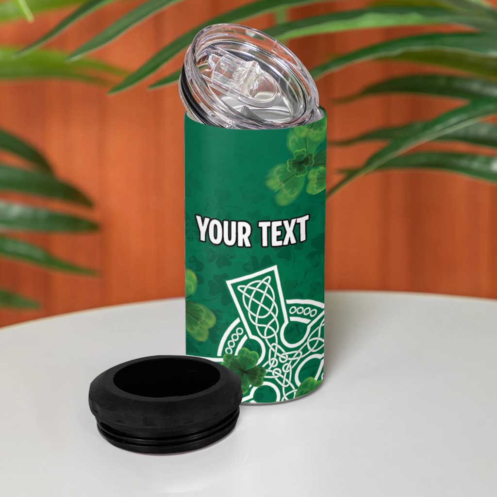 Ireland Cross Celtic Personalized 4 in 1 Can Cooler Tumbler Irish Pride Shamrock - Wonder Print Shop