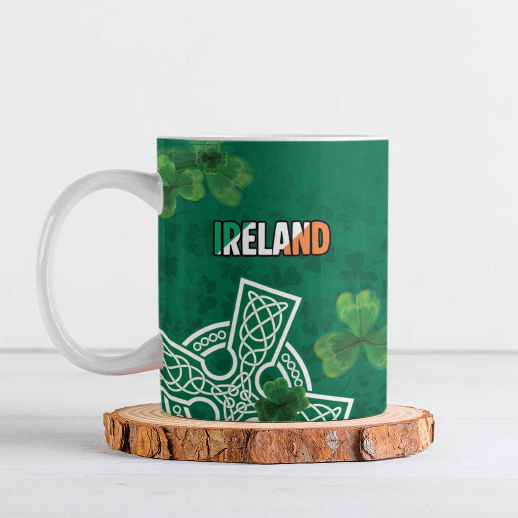 Ireland Cross Celtic Personalized Ceramic Mug Irish Pride Shamrock - Wonder Print Shop