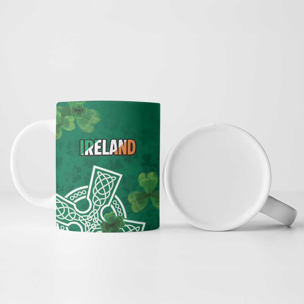Ireland Cross Celtic Personalized Ceramic Mug Irish Pride Shamrock - Wonder Print Shop