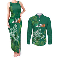 Ireland Cross Celtic Personalized Couples Matching Tank Maxi Dress and Long Sleeve Button Shirt Irish Pride Shamrock - Wonder Print Shop