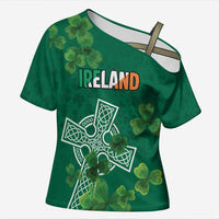 Ireland Cross Celtic Personalized Cross Shoulder Shirt Irish Pride Shamrock - Wonder Print Shop