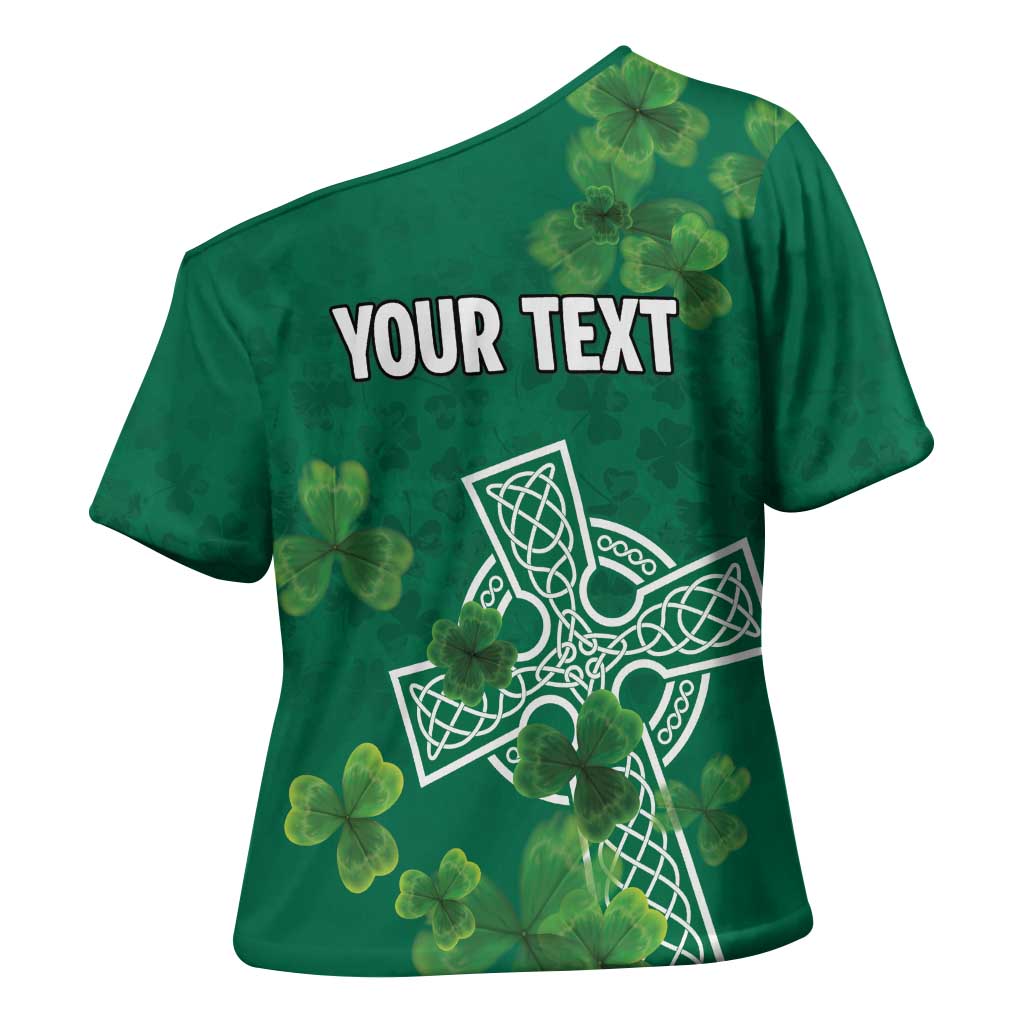 Ireland Cross Celtic Personalized Cross Shoulder Shirt Irish Pride Shamrock - Wonder Print Shop